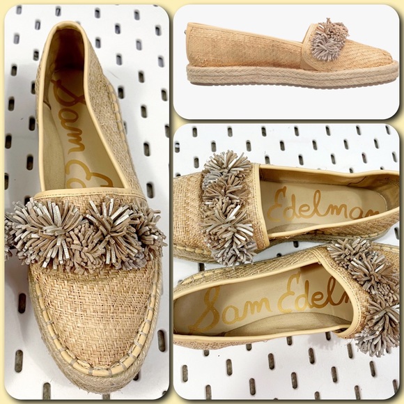 Sam Edelman Shoes - Sam Edelman ISSA Natural Straw Espadrille Loafer Flat - 8